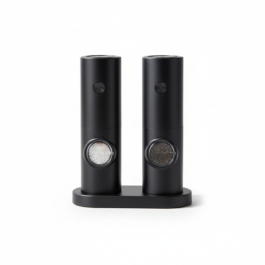 Electric Salt & Pepper Grinder Set - White Background
